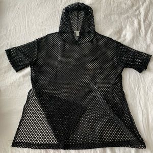 black mesh hoodie